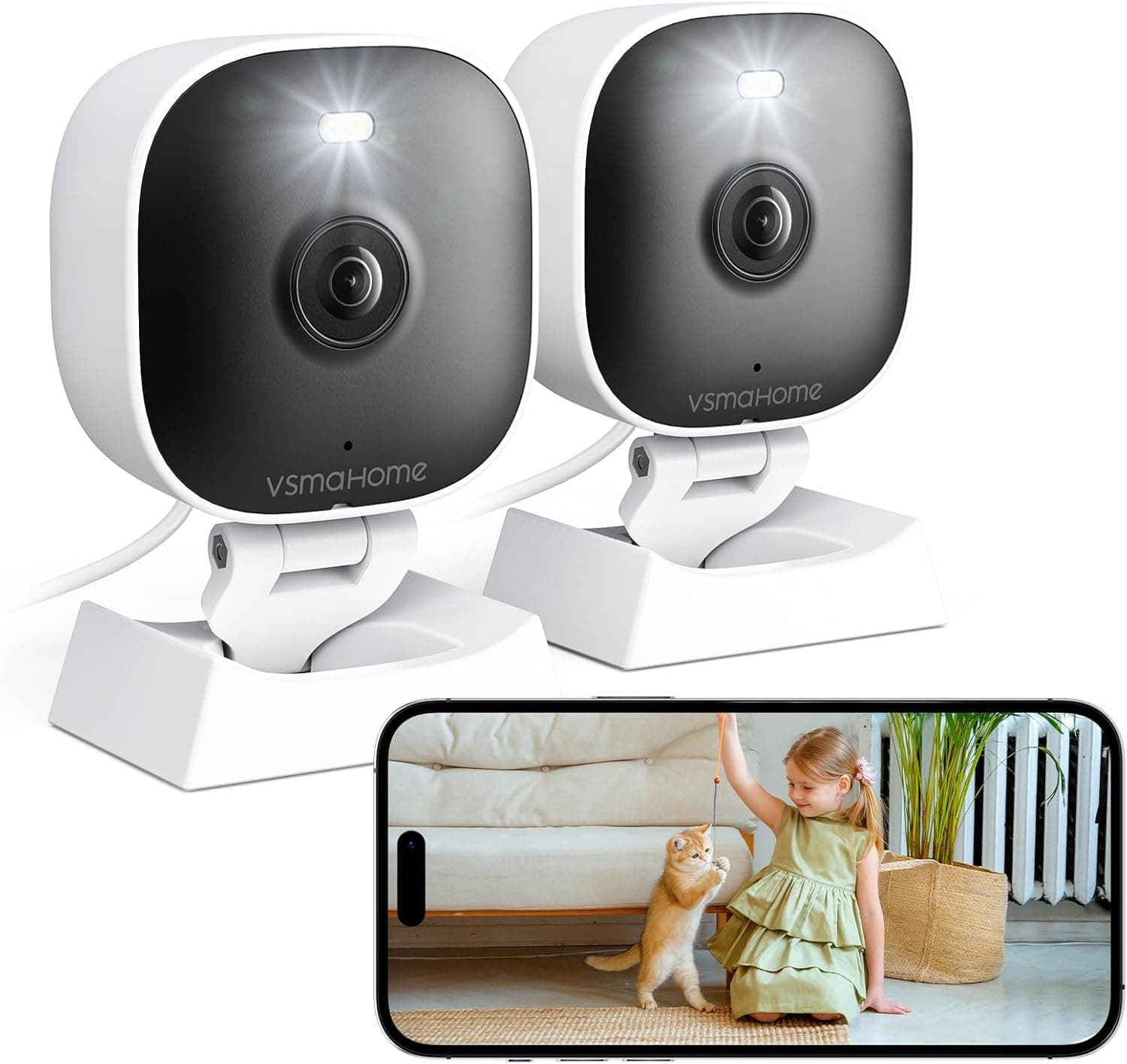 VSMAHOME 8313 two-camera security set with mobile live view